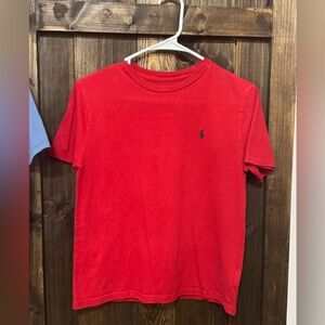 Ralph Lauren Men's Red Short-Sleeve Crewneck Tee with Navy Pony